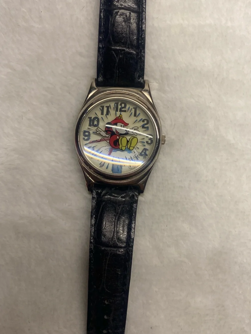 Disney Mickey Mouse Fireman Fire Brigade Animated Watch 35mm New Battery